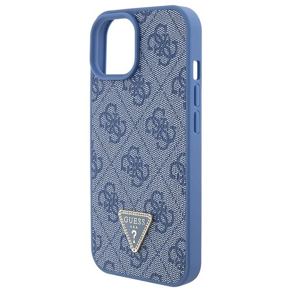 Guess case for iPhone 15 6.1&quot; GUHCP15SP4TDSCPB blue hardcase Crossbody 4G Metal Logo 3666339147082