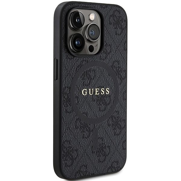 Guess case for iPhone 13 Pro 6,1&quot; GUHMP13LG4GFRK black HC MAGSAFE PU 4G RING CLASSIC LOGO 3666339226268