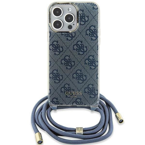 Guess case for  iPhone 15 6,1&quot; GUHCP15SHC4SEB HC CROSSBODY CORD 4G PRINT BLUE 3666339148201