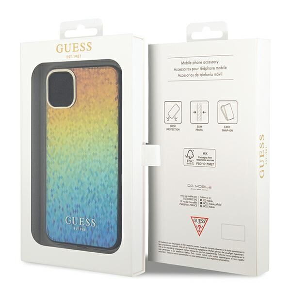 Guess case for  iPhone 11 GUHCN61HDECMI HC IML FACETED MIRROR DISCO IRIDESCENT 3666339172213