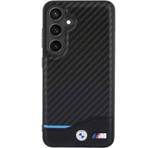 BMW case for Samsung Galaxy S24 black Leather Carbon 3666339242657