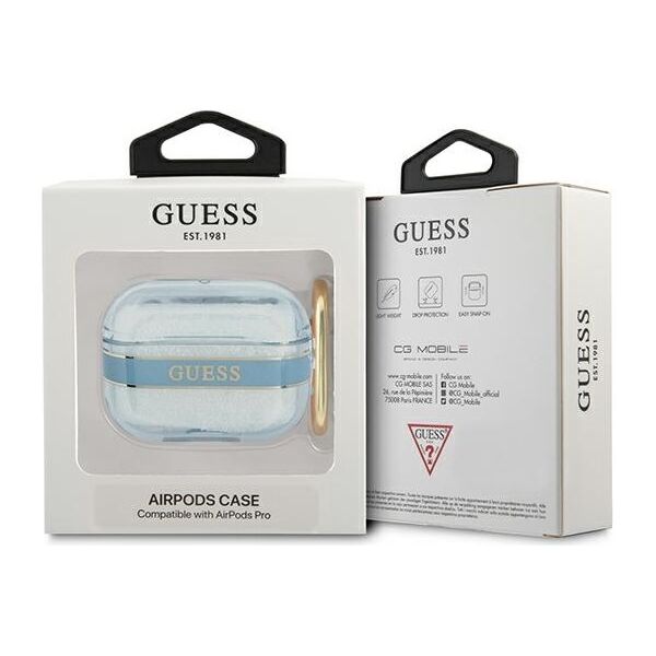 Guess case for AirPods Pro GUAPHHTSB blue Cord 3666339047115