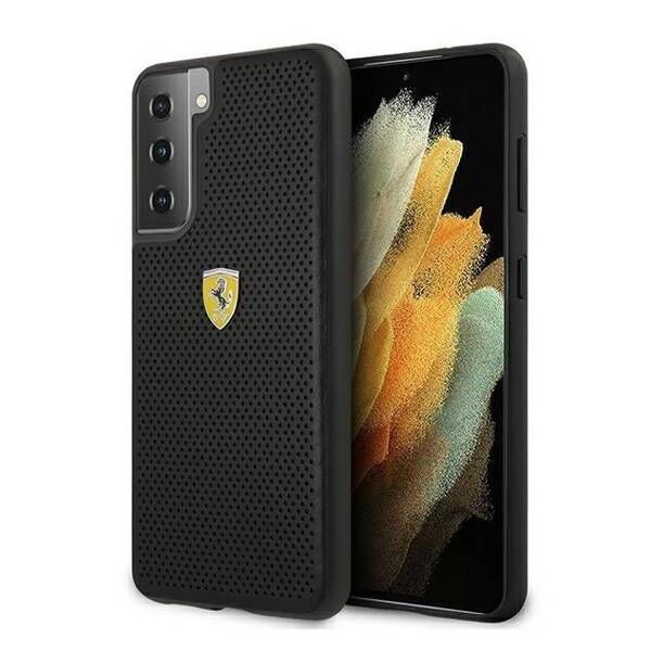 Original Case SAMSUNG GALAXY S21+ Ferrari Hardcase On Track Perforated (FESPEHCS21MBK) black 3700740496435