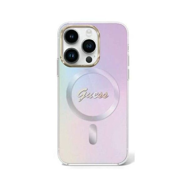 Original Case APPLE IPHONE 15 PRO MAX Guess Hardcase IML Iridescent MagSafe (GUHMP15XHITSU) purple 3666339154813