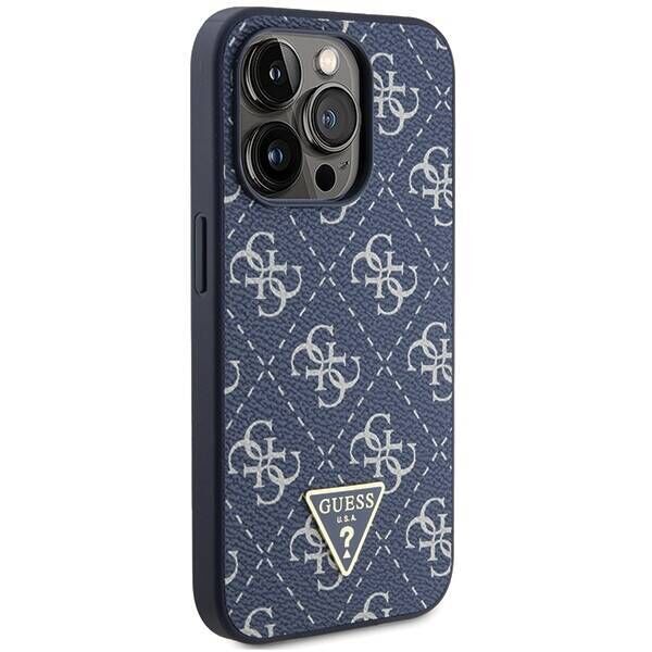 Original Case APPLE IPHONE 15 PRO Guess Hardcase 4G Triangle Metal Logo (GUHCP15LPG4GPB) blue 3666339225926