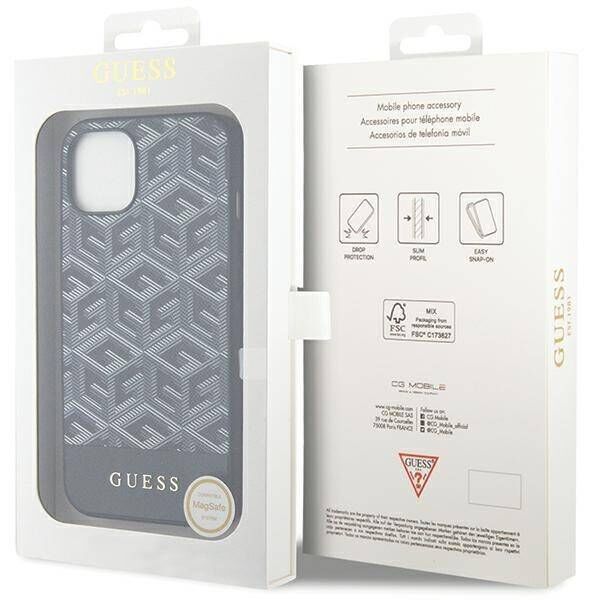 Original Case IPHONE 13 / 14 / 15 Guess Hardcase IML 4G MagSafe (GUHMP15SHGCFSEK) black 3666339194703