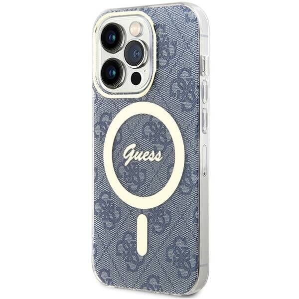 Original Case APPLE IPHONE 15 PRO MAX Guess Hardcase IML 4G MagSafe (GUHMP15XH4STB) blue 3666339194659