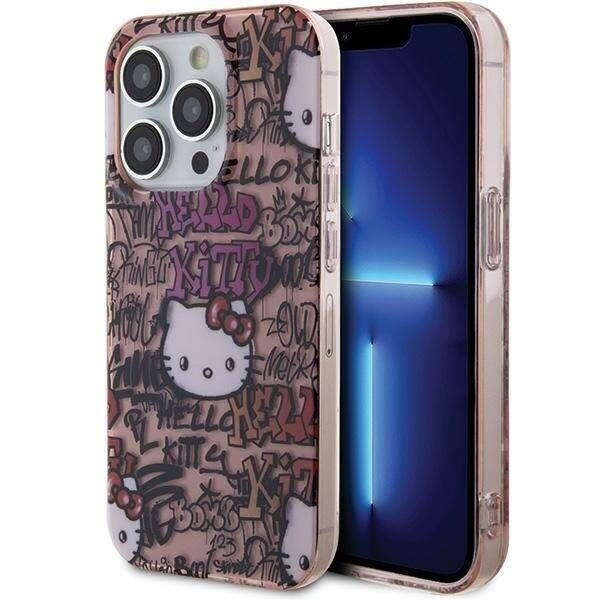 Original Case IPHONE 14 PRO Hello Kitty Hardcase IML Tags Graffiti (HKHCP14LHDGPTP) pink 3666339188399