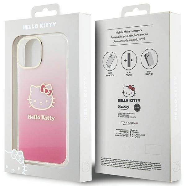 Original Case IPHONE 13 / 14 / 15 Hello Kitty Hardcase IML Gradient Electrop Kitty Head (HKHCP15SHDGKEP) pink 3666339185428