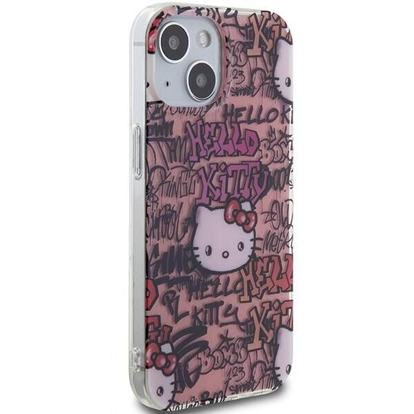 Original Case IPHONE 13 / 14 / 15 Hello Kitty Hardcase IML Tags Graffiti (HKHCP15SHDGPTP) pink 3666339188412