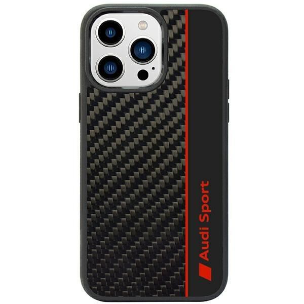 Audi Carbon Fiber Stripe iPhone 14 Pro Max 6.7&quot; black/black hardcase AUS-TPUPCIP14PM-R8/D1-BK