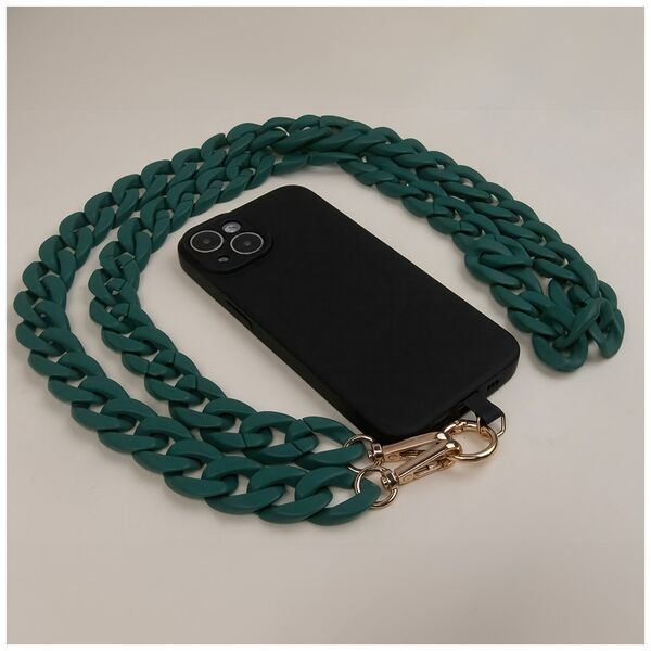 Phone chain long matte dark green 5907457744554