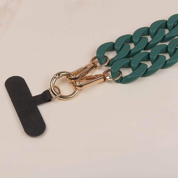 Phone chain long matte dark green 5907457744554