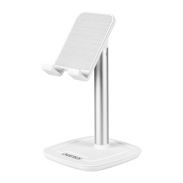 Choetech H035 aluminum stand for a phone or tablet with adjustment - white and silver