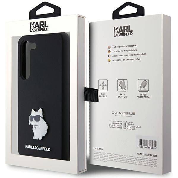 Original Case SAMSUNG GALAXY S24 Karl Lagerfeld Silicone Choupette Metal Pin (KLHCS24SSMHCNPK) black 3666339259174