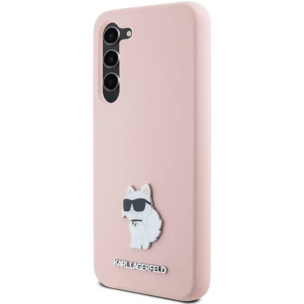 Original Case SAMSUNG GALAXY S24 Karl Lagerfeld Silicone Choupette Metal Pin (KLHCS24SSMHCNPP) pink 3666339259204