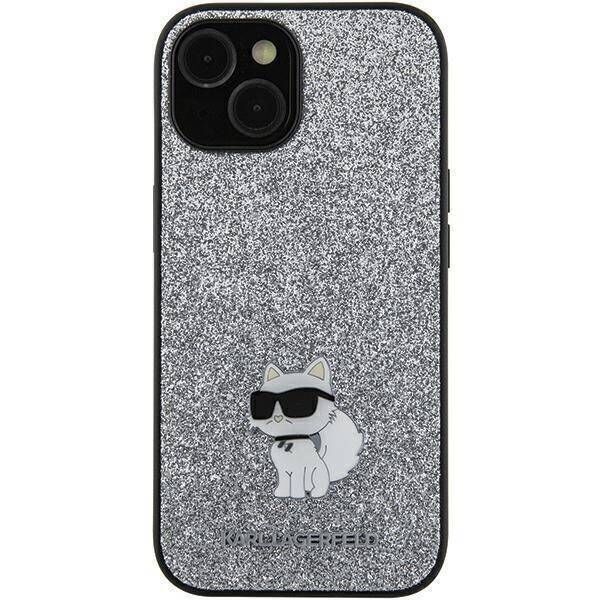 Original Case SAMSUNG GALAXY A55 5G Karl Lagerfeld Hardcase Fixed Glitter Choupette Logo Metal Pin (KLHCSA55GCNPSG) silver 3666339259518