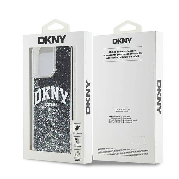 Original Case IPHONE 13 PRO MAX DKNY Hardcase Liquid Glitter Big Logo (DKHCP13XLBNAEK) black 3666339270704