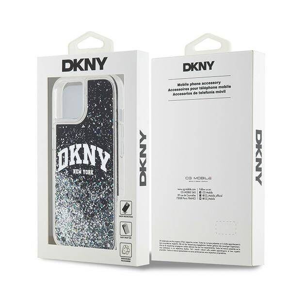 Original Case IPHONE 14 PLUS / 15 PLUS DKNY Hardcase Liquid Glitter Big Logo (DKHCP15MLBNAEK) black 3666339270766