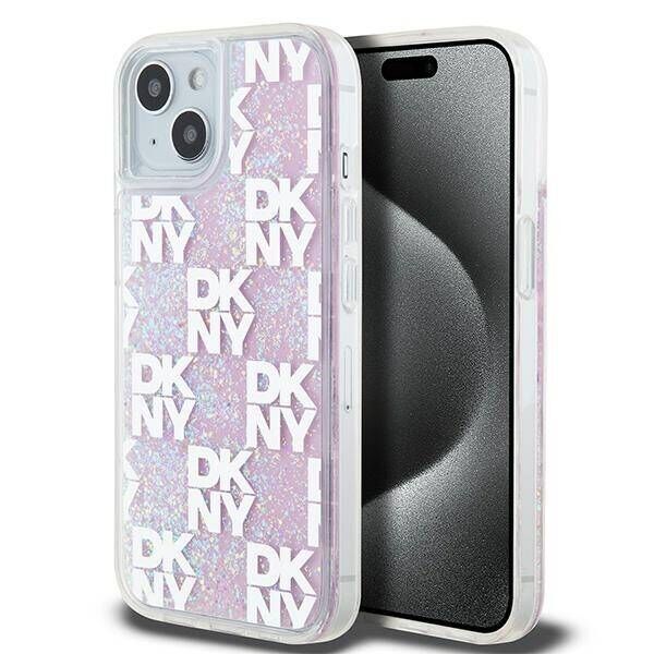 Original Case IPHONE 13 / 14 / 15 DKNY Hardcase Liquid Glitter Multilogo (DKHCP15SLCPEPP) pink 3666339271176