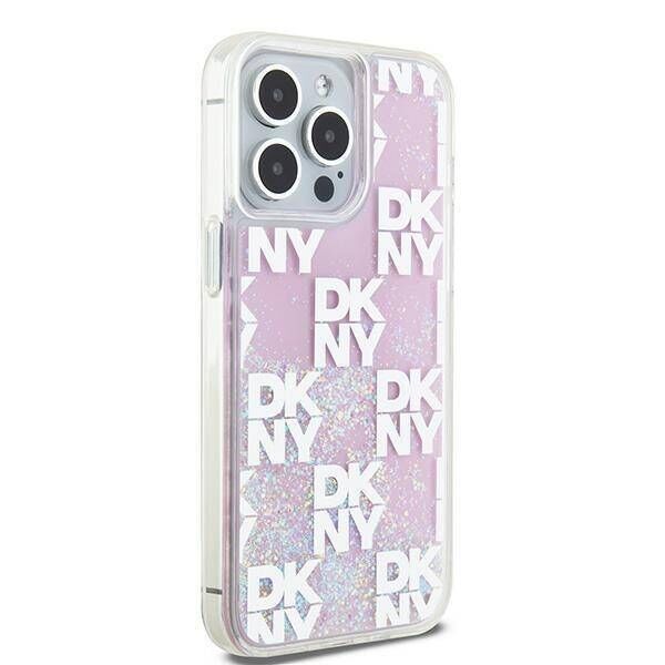 Original Case APPLE IPHONE 15 PRO MAX DKNY Hardcase Liquid Glitter Big Logo (DKHCP15XLCPEPP) pink 3666339271206