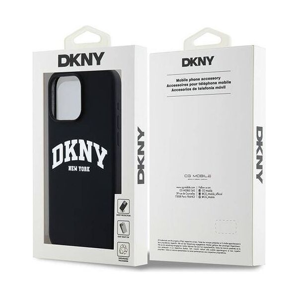 Original Case IPHONE 13 PRO MAX DKNY Hardcase Liquid Silicone White Printed Logo MagSafe (DKHMP13XSNYACH) black 3666339266646