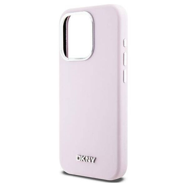 Original Case IPHONE 14 PRO DKNY Hardcase Liquid Silicone Small Metal Logo MagSafe DKHMP14LSMCHLP pink 3666339265830