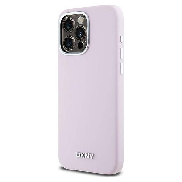 Original Case IPHONE 14 PRO MAX DKNY Hardcase Liquid Silicone Small Metal Logo MagSafe (DKHMP14XSMCHLP) pink 3666339265847