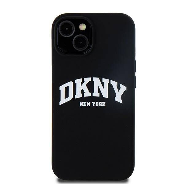 Original Case IPHONE 14 PLUS / 15 PLUS DKNY Hardcase Liquid Silicone White Printed Logo MagSafe (DKHMP15MSNYACH) black 3666339266707