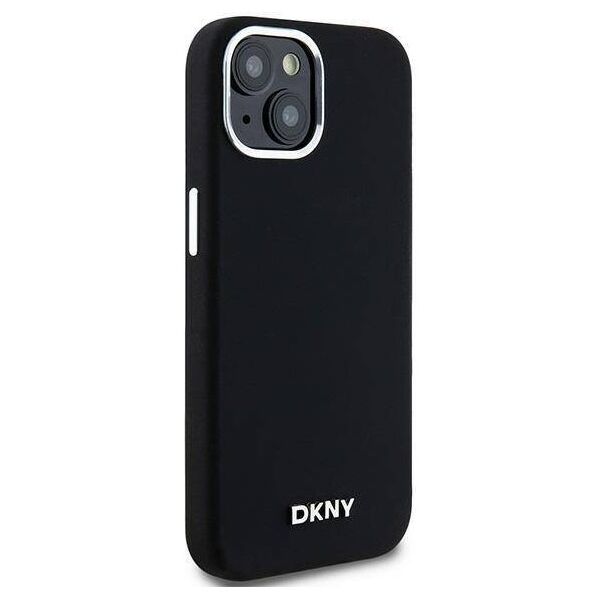 Original Case IPHONE 13 / 14 / 15 DKNY Hardcase Liquid Silicone Small Metal Logo MagSafe (DKHMP15SSMCHLK) black 3666339265717