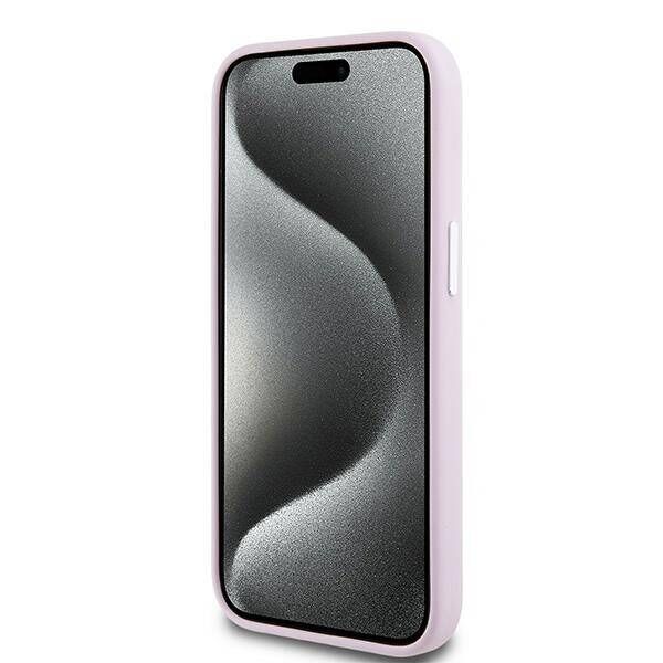 Original Case IPHONE 13 / 14 / 15 DKNY Hardcase Liquid Silicone Small Metal Logo MagSafe (DKHMP15SSMCHLP) pink 3666339265854