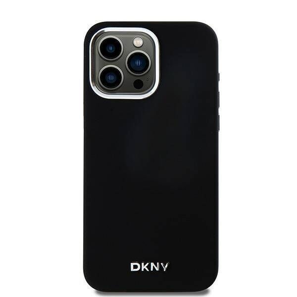 Original Case APPLE IPHONE 15 PRO MAX DKNY Hardcase Liquid Silicone Small Metal Logo MagSafe (DKHMP15XSMCHLK) black 3666339265748