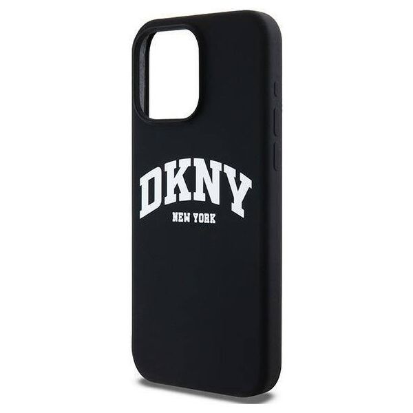 Original Case APPLE IPHONE 15 PRO MAX DKNY Hardcase Liquid Silicone White Printed Logo MagSafe (DKHMP15XSNYACH) black 3666339266721