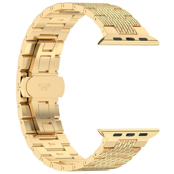 Techsuit Curea pentru Apple Watch 1/2/3/4/5/6/7/8/9/SE/SE 2/Ultra/Ultra 2 (42/44/45/49mm) - Techsuit Watchband (W052) - Gold 5949419138582 έως 12 άτοκες Δόσεις