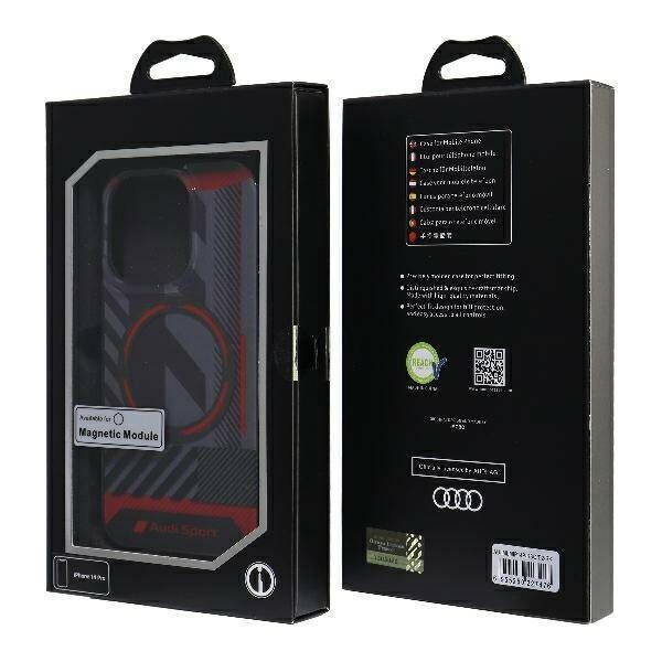Original Case IPHONE 14 PRO Audi Hardcase IML Sport MagSafe Case (AU-IMLMIP14P-RSQ/D2-BK) black 6955250227476