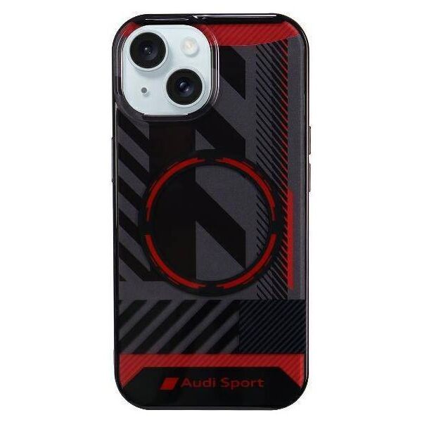 Original Case IPHONE 13 / 14 / 15 Audi Hardcase IML Sport MagSafe Case (AU-IMLMIP15-RSQ/D2-BK) black 6955250227490