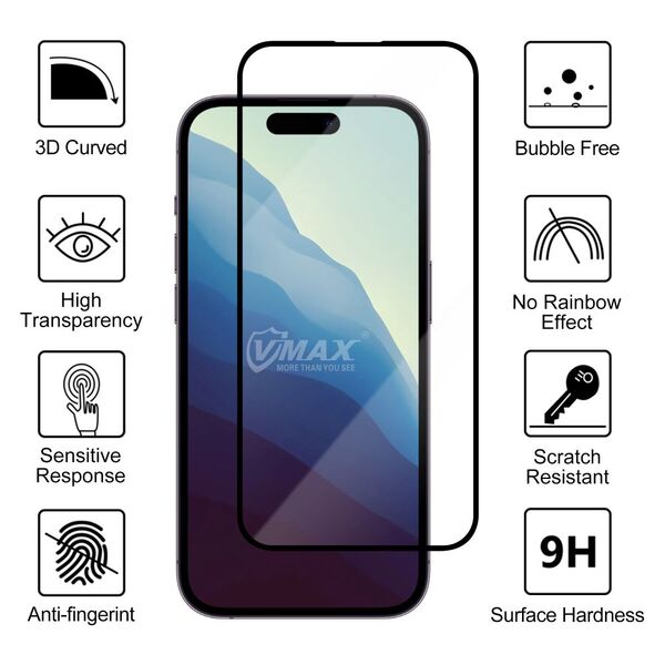 Vmax tempered glass 9D Glass for iPhone 15 Plus 6,7&quot; 6976757303371