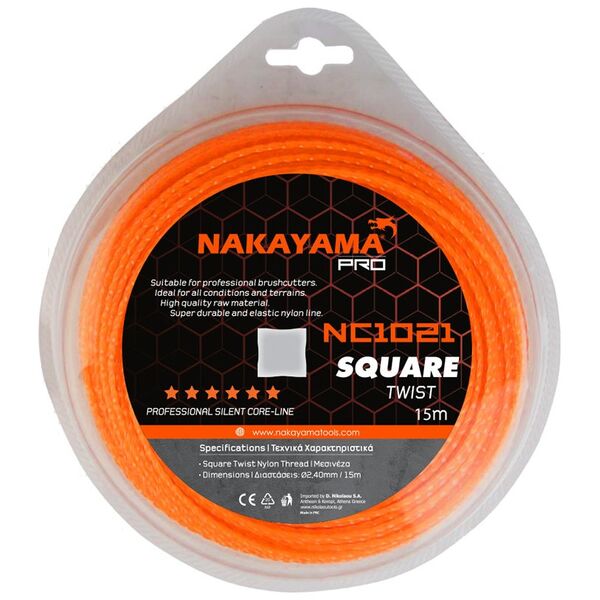 Nakayama pro Nc1021 Μεσινεζα Square Twist 2.4mm-15m 043249 έως 12 Άτοκες Δόσεις