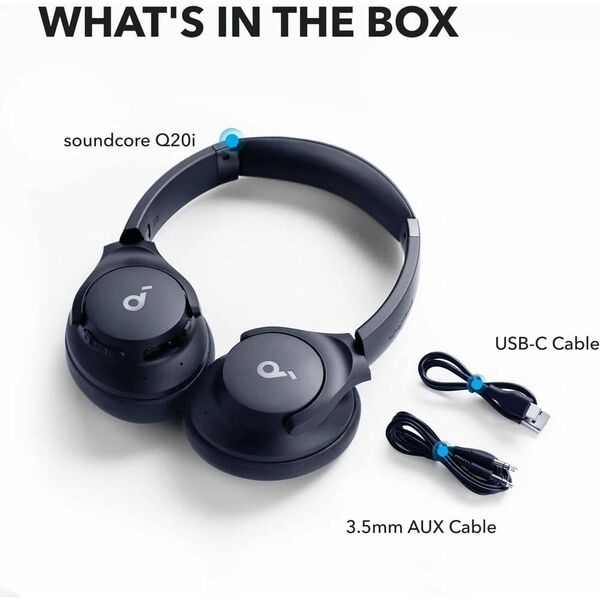 Anker Casti Bluetooth on-ear Hybrid Active Noise Cancelling - Anker (A3004G31) - Blue 0194644135720 έως 12 άτοκες Δόσεις