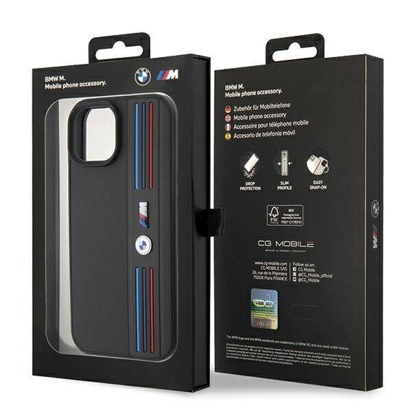 Original Case APPLE IPHONE 15 BMW Tricolor M Collection (BMHCP15S22PPMK) black 3666339143428