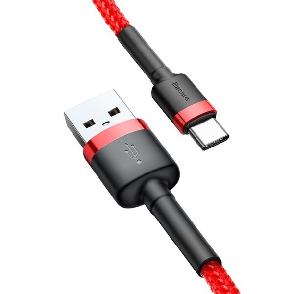 Baseus Cablu USB la Type-C, 2A, 3m - Baseus Cafule (CATKLF-U09)  - Red 6953156296336 έως 12 άτοκες Δόσεις