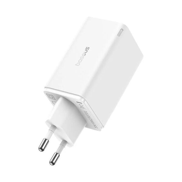 Baseus Charger for 2x USB Socket, 2x Type-C, 65W + Type-C to Type-C Cable - Baseus (P10162701213-00) - White 6932172644437 έως 12 άτοκες Δόσεις