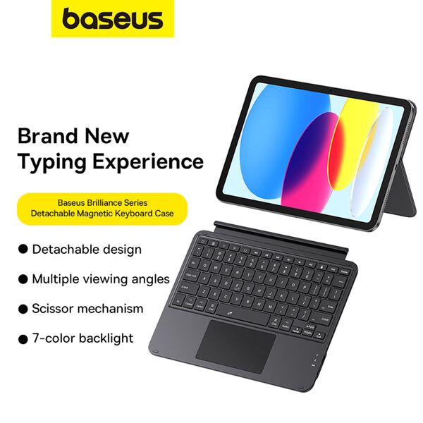 Baseus Case for iPad 10 (2022) 10.9 - Baseus Brilliance Magnetic Detachable Keyboard (P40112603111-01) - Black 6932172643959 έως 12 άτοκες Δόσεις