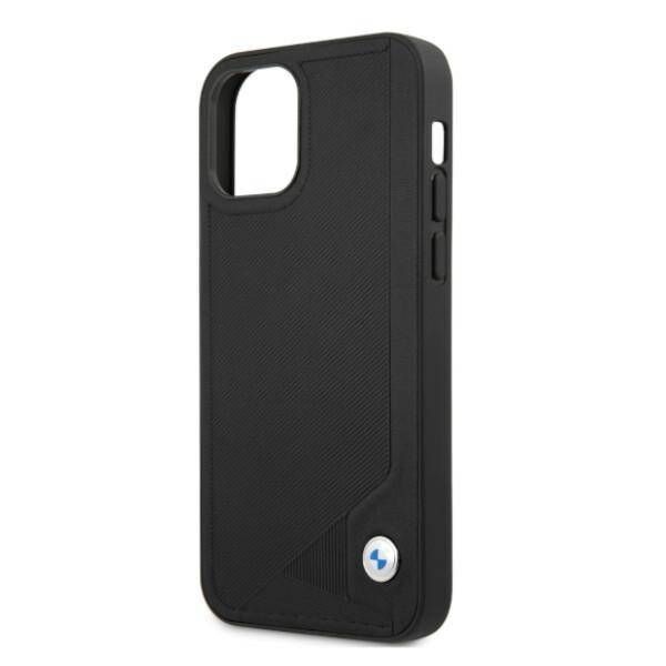 Original Case IPHONE 12 / 12 PRO BMW Hardcase Leather Deboss (BMHCP12MRCDPK) black 3666339010751