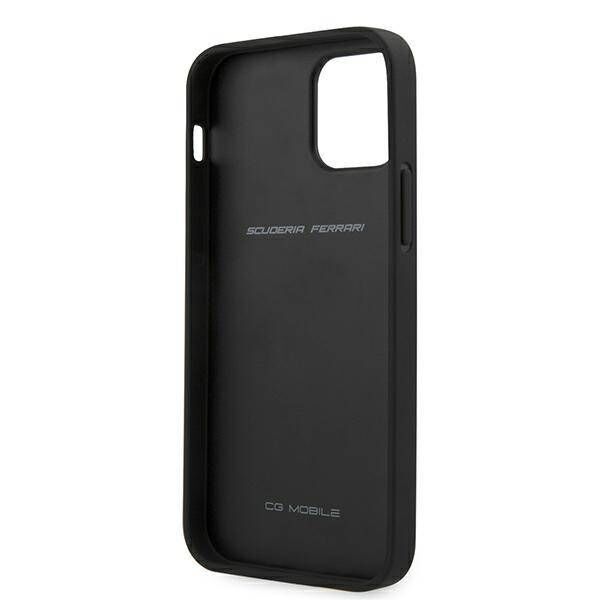 Original Case IPHONE 12 / 12 PRO Ferrari Hardcase On Track Perforated (FESPEHCP12MBK) black 3700740479636