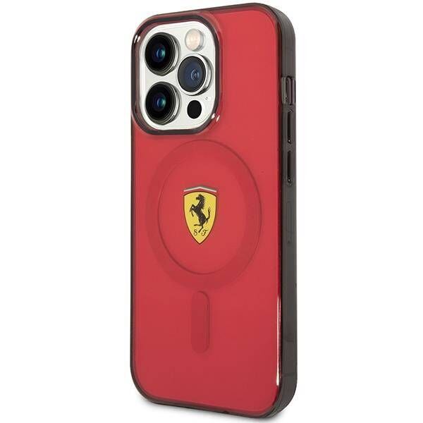 Original Case IPHONE 14 PRO Ferrari Hardcase Translucent Magsafe (FEHMP14LURKR) red 3666339120993