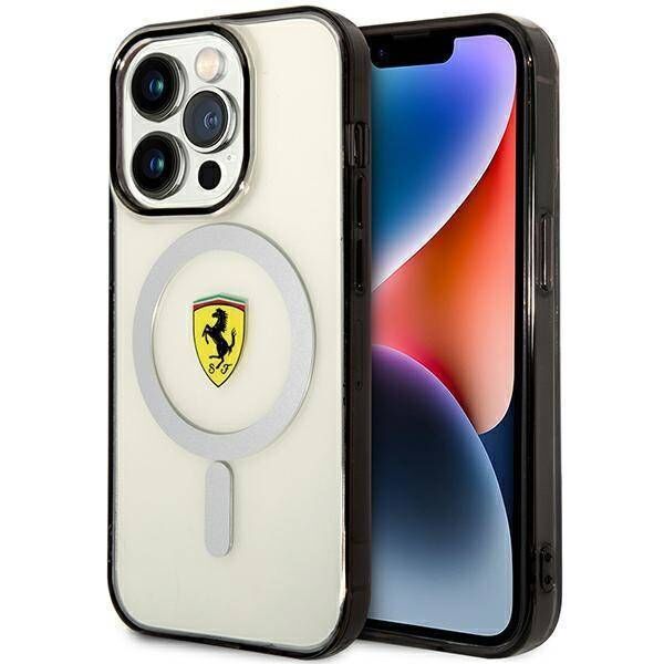 Original Case IPHONE 14 PRO Ferrari Hardcase Outline Magsafe (FEHMP14LURKT) transparent 3666339121150