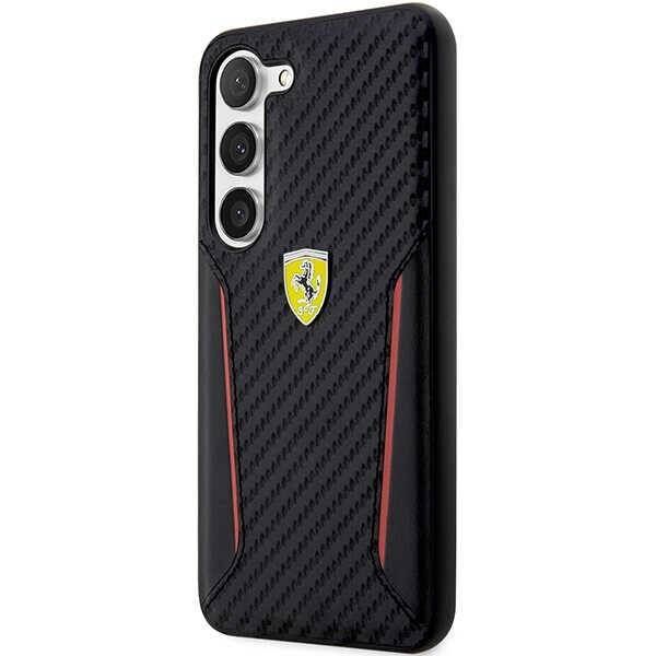 Original Case SAMSUNG GALAXY S23+ Ferrari Hardcase Carbon Contrast Edges (FEHCS23MNPYK) black 3666339114619