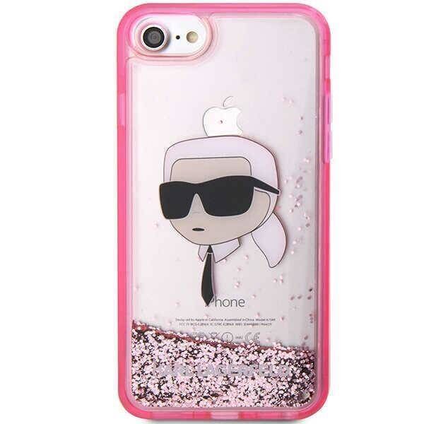 Original Case IPHONE SE 2022 / SE 2020 / 7 / 8 Karl Lagerfeld Hardcase Glitter Karl`s Head (KLHCI8LNKHCP) pink 3666339118877