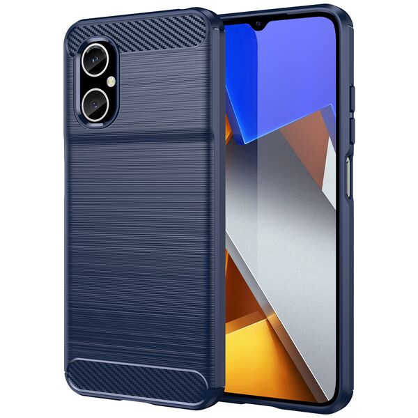 Carbon Case Cover for Xiaomi Redmi Note 11E /Redmi 10 5G / Redmi 10 Prime+ 5G / Poco M4 5G Flexible Silicone Carbon Cover Blue